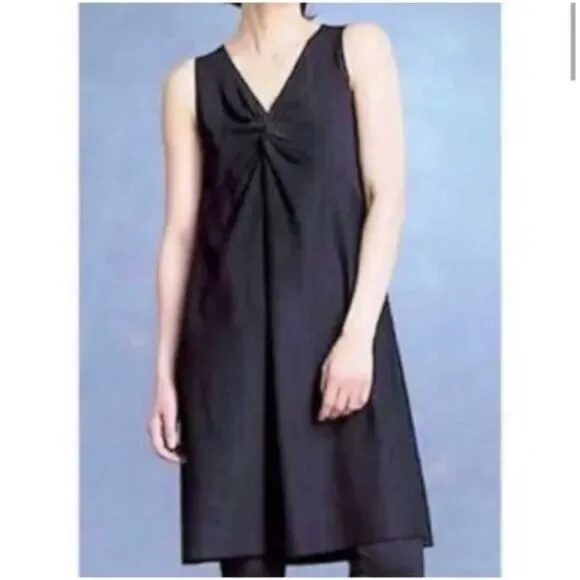 Eileen Fisher Twist Front Dress Black Size Small - Picture 1 of 7